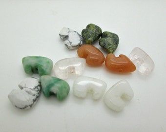 Baby Zuni Bear Beads, Mixed Stone Assortment, 12x8mm (12)