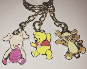 Winnie the pooh tigger, pooh, or piglet keyring