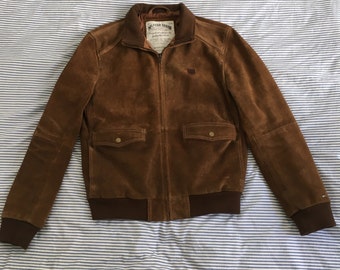 Tommy Hilfiger Nubuck cuir brun foncé mi longueur veste