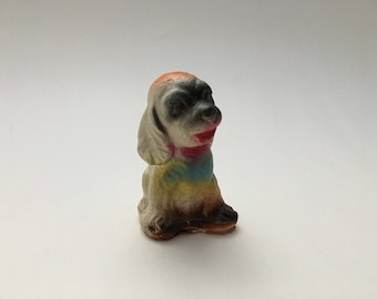 Vintage chalkware dog figurine, chalkware dog, small chalkware dog, chalkware puppy, chalkware figurine, carnival chalkware, chalkware prize