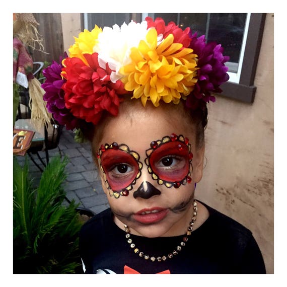 Las Catrinas flower crown. Kids flower crown. Halloween crown.