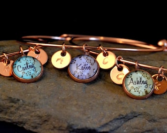 3 best friend bracelets, 3 friendship bangle, personalized name friendship