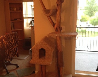 Custom Natural Branch Cat Tower