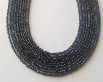 Delicate black seed bead necklace - black seed bead necklace - black bead necklace - black necklace - small seed bead necklace