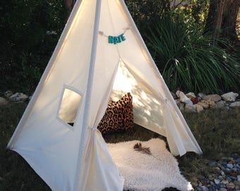 3, 4 & 5 pole teepee, add your own poles or order wood poles in separate listing and I will assemble. FREE MONOGRAMMED NAME