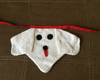 3 Terry Cloth Dog Baby Bibs