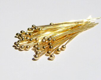 Tige en vermeil 26ga meilleur prix sur Etsy 1 pouce 25mm, 50 pièces, 26 gauge or les conclusions d’argent balinais Bali pour bracelets boucles d’oreilles grappe