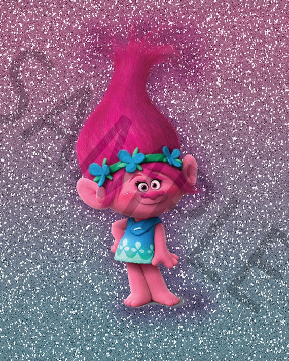 Trolls Glitter Wall Art Poppy 8x10 DIGITAL FILE ONLY