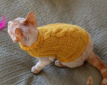 Handmade Cat Small Dog Jumper Sweater Dress Wear turtle-neck