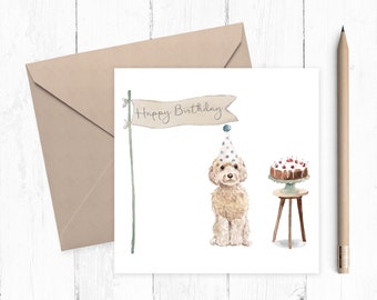 Cockapoo Birthday Card - dog card - Cockapoo card - birthday card - ideal gift for dog lovers