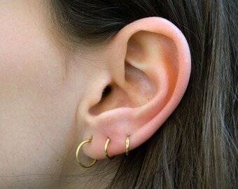Sterling Silver Hoop Earrings - Silver Hoop Earrings -gold plated sterling silver- Hoop Earrings-Small Hoop Earring - Silver Hoop Tiny,001H