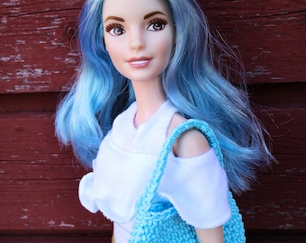 Light blue Barbie doll handbag / purse