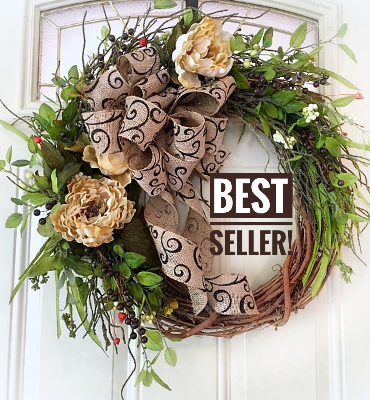Wreath for front door year round Spring Wreaths Summer wreath