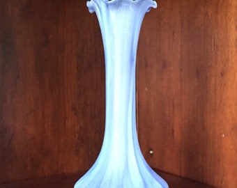 Blue Swirled Bud Vase