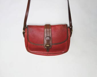 80s Dooney and Burke Red Crossbody Purse // Red Leather Dooney and Burke Purse