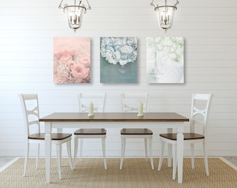 Shabby Chic Wall Art Decor SET Of THREE Prints Or Canvases Shabby Chic Wall Art Decor SET Of THREE Prints Or Canvases