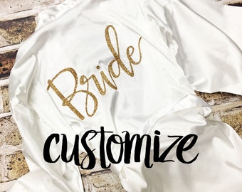 CUSTOM ROBE, Custom Robe, Bride Robe, Satin Robe, Bachelorette Robes, Bridal Party Robes, Satin, Future Mrs, Bridesmaid, Christmas Gift