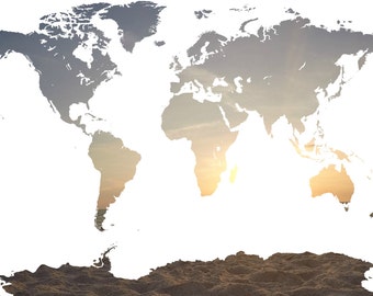 Sunset World Map {Digital Print}