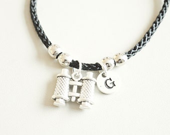 Binoculars gift , Binoculars Bracelet, Binoculars jewelry, Binoculars charm, Travel bracelet, Gift for men, Gift for boys, women, girl