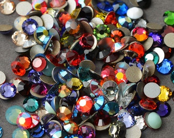 144 SWAROVSKI Rhinestones Crystal FlatBack MIX, 5ss, 7ss, 9ss, 12ss