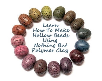 Polymer Clay Tutorial, How To Make Hollow Polymer Clay Beads Using Nothing But Polymer Clay, arcilla polimerica, d'argile de polymère
