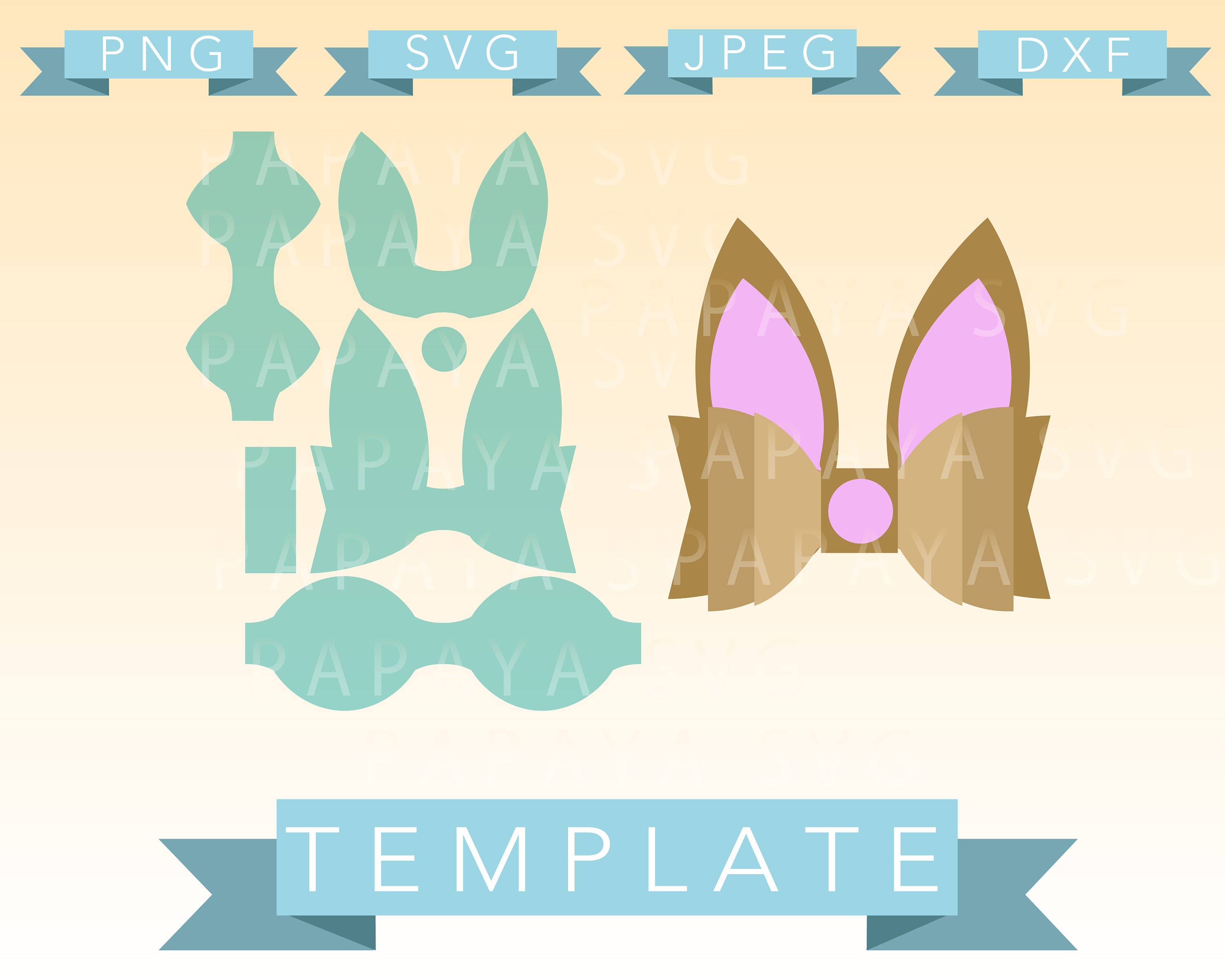 Download Diy Double Easter Bow Template Cut File SVG PNG JPEG