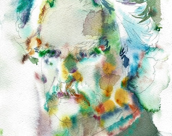 MARK TWAIN - original watercolor portrait - one of a kind!