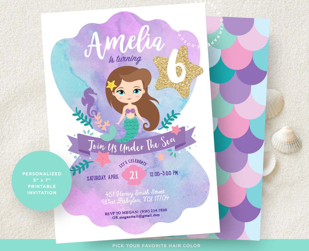 Mermaid Themed Invitations 7