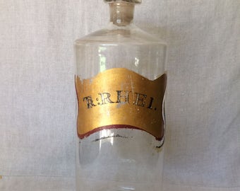 Antique 1880's "TR:RHEI" Pontil Apothecary Bottle