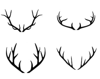 Antlers Embroidery files - 4 different antlers in 4 sizes (2", 3", 4", 6") in multiple file formats - INSTANT DOWNLOAD - Item #8001