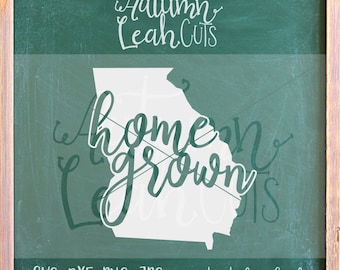 Georgia Home Grown Svg -- SVG, PNG, Jpeg, DXF cut file for Silhouette, Cricut -- Instant Download Clipart - State Clipart Cut File