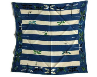 Tammis Keefe Handkerchief - Blue Damselflies - Dragonfly Hankie - Tammis Keefe Damselflies Hankie - Tammis Keefe Hankie