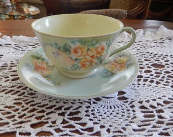 HAND PAINTED TEA Cup and Saucer