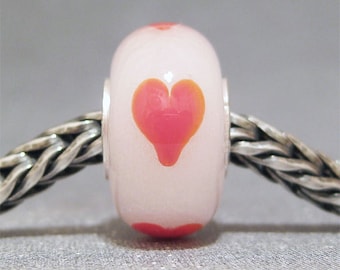SMALL CORE Glow in the Dark Lampwork Bead Hearts Aglow II