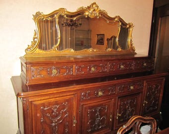 Cabinet with mirror and drawers raised Piedmontese Baroque Years 50/60