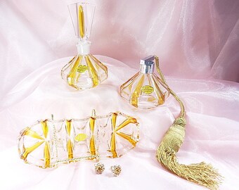 Vintage Perfume Set Echt Bleikristall Gepresst