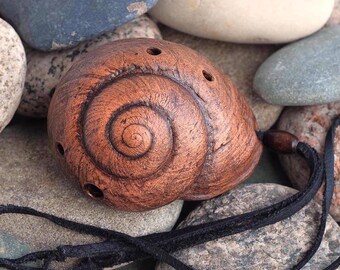 Ocarina "Creature of sea"/Ocarina pendant handmade/ C / ceramic musical instrument/ handmade ocarina