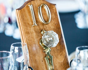 Doorknob and keyhole Table Numbers (Set of 14)