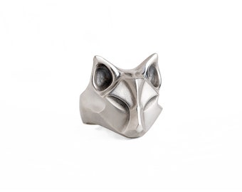 Silver Fox Ring, Fox jewelry, animal jewelry, animal ring