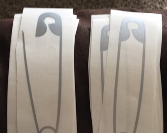Safety pin -closed vinyl sticker decal