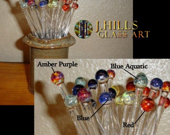 Swizzle Sticks Glass Stir Sticks Choice Color Set of 8