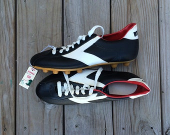 Brooks Soccer Cleats Black White 70's 8 NWT DEADSTOCK