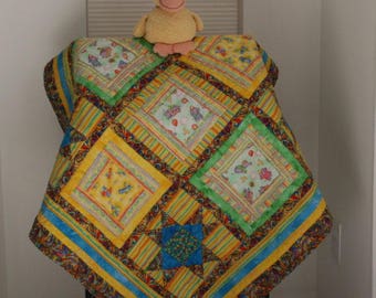 Baby Quilts Flying Elephants and Stars in Paisley Swirl