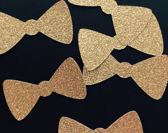 Gold Glitter Bow Tie Confetti. Gold Glitter Bowtie Confetti. Ready to Ship. 2in 24pcs Gold Confetti. Birthday Confetti. Wedding Confetti