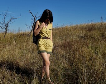 Linen/Cotton Jumpsuit, Dark Yellow Jumpsuit, Handmade Clothes, Natural Fabric, Sustainable fashion, Ethical closet, Slow fashion