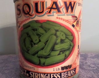 Vintage Squaw Brand Stringless Beans. Centerville Canning Company. Centerville, MD.