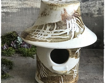 Birdhouse bird ceramic stoneware height 15 cm