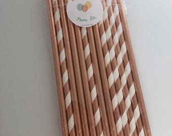 Rose gold paper straw mix / Paper Straws/ Party Straws / party supplies/ rose gold