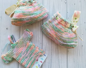 NinnaNannaMaille-Handknit slippers for boy or girl-size 0-3 months-Birth gift-boy's slippers-girl's slippers