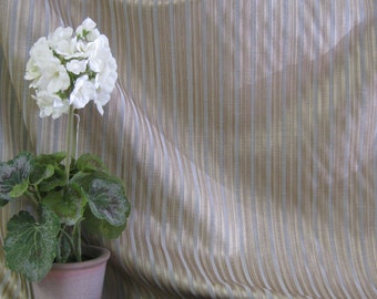 Teal and Taupe Stripe Fabric by P Collins